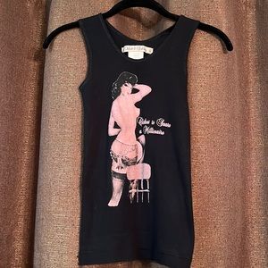 WHEELS & DOLLBABY Black Pinup Tank